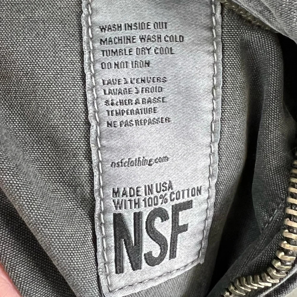 NSF Polly Zip Dress Cotton Pigment Black Denim Casual Women’s Streetwear 0 - Picture 13 of 13
